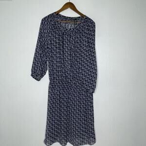 Ralph Lauren Dress Womens 16W Floral Print 3/4 Sleeve Plus Size Art Prairie